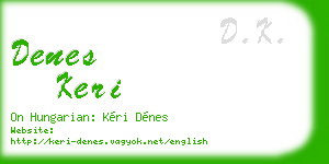 denes keri business card