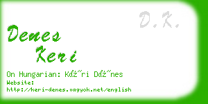 denes keri business card